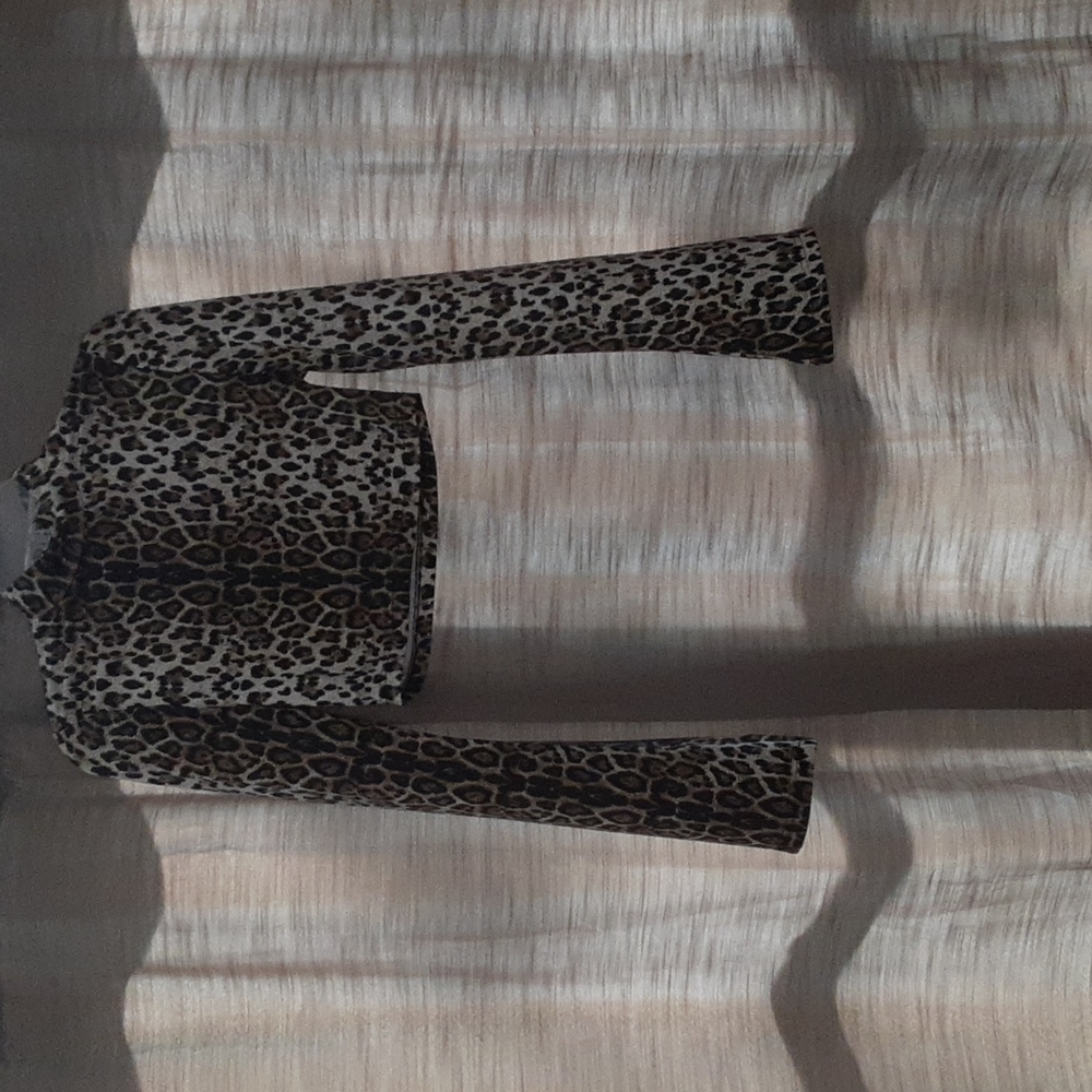 Rehab Long Sleeve cheetah Crop Top Small
